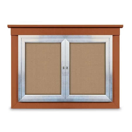 United Visual Products 18"x24" 1-Door Enclosed Letterboard, Black Vinyl/Walnut UV2620O-WALNUT-LICORI